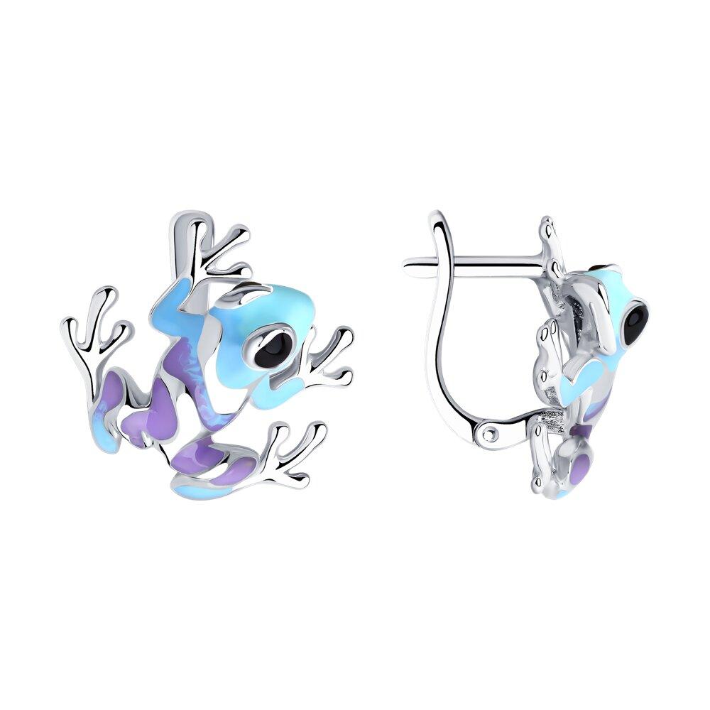 Серьги из серебра с эмалью - видео на модели