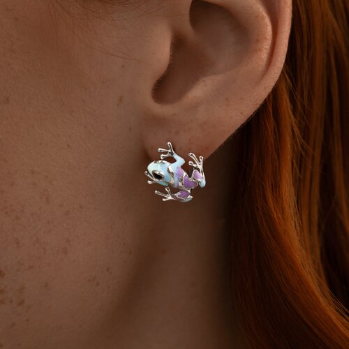 Серьги из серебра с эмалью из серебро — вид 2