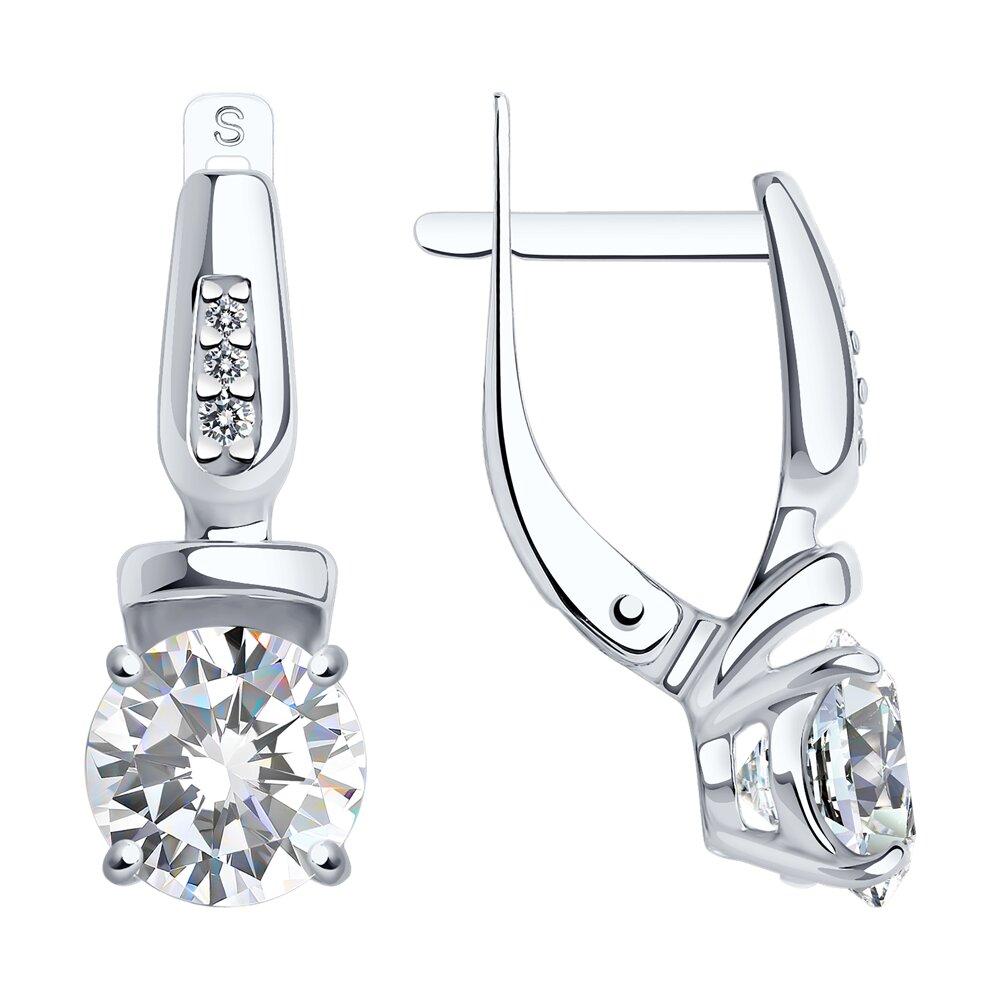 Серьги из серебра с фианитами, 925, 20 250 тг