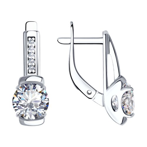 Серьги из серебра с фианитами - видео