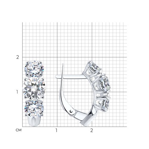 Серьги из серебра с фианитами из серебро — вид 4