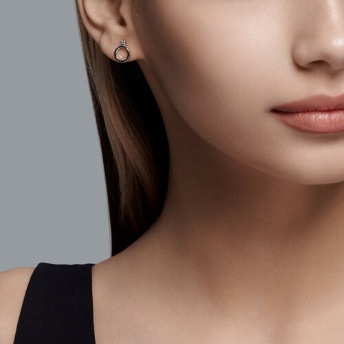 Серьги из серебра с фианитами из серебро — вид 3