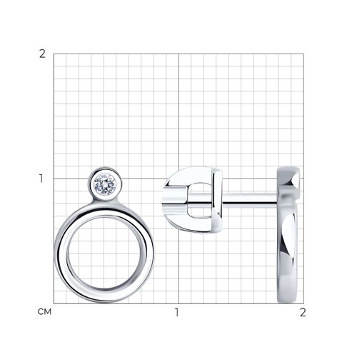 Серьги из серебра с фианитами из серебро — вид 4