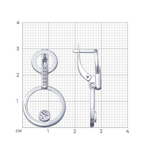 Серьги из серебра с фианитами из серебро — вид 4