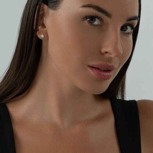 Серьги из серебра с фианитами из серебро — вид 3