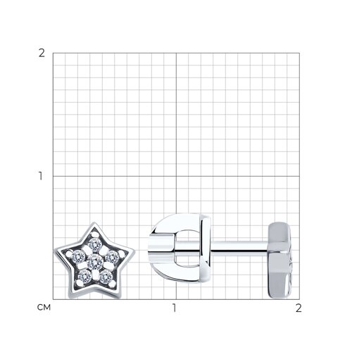 Серьги из серебра с фианитами из серебро — вид 4