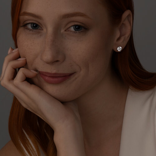 Серьги из серебра с фианитами из серебро — вид 2