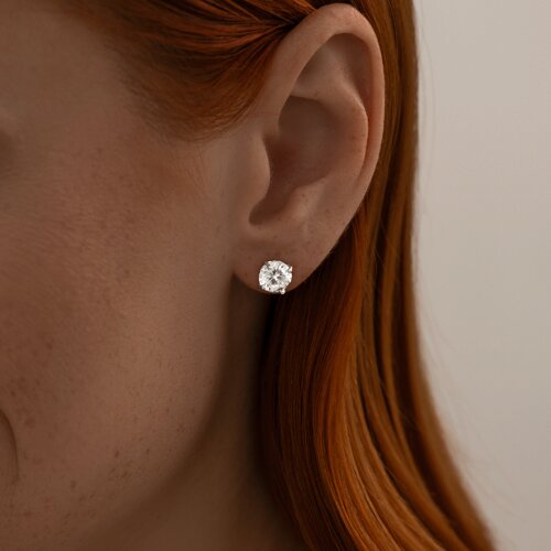 Серьги из серебра с фианитами из серебро — вид 3