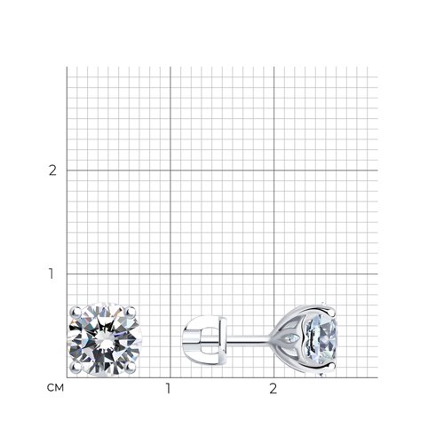 Серьги из серебра с фианитами из серебро — вид 4