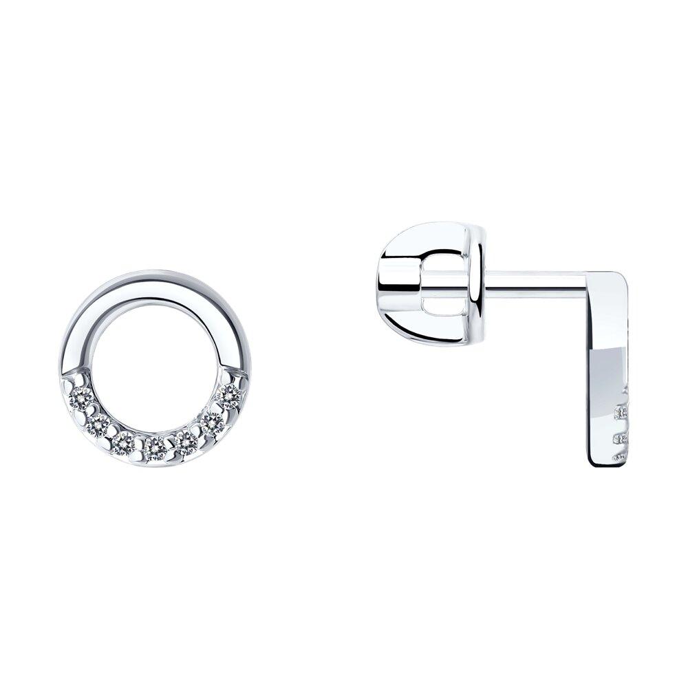 Серьги из серебра с фианитами - видео на модели