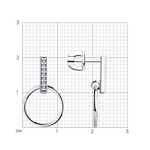 Серьги из серебра с фианитами из серебро — вид 4