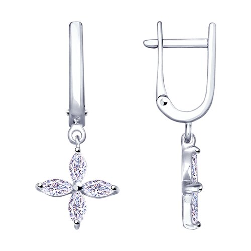 Серьги из серебра с фианитами - видео