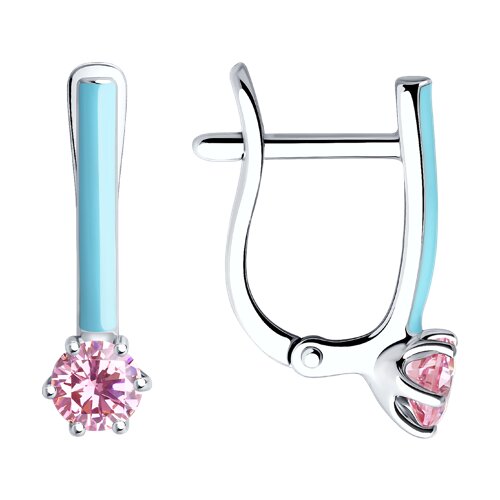 Серьги из серебра с эмалью и фианитами - видео