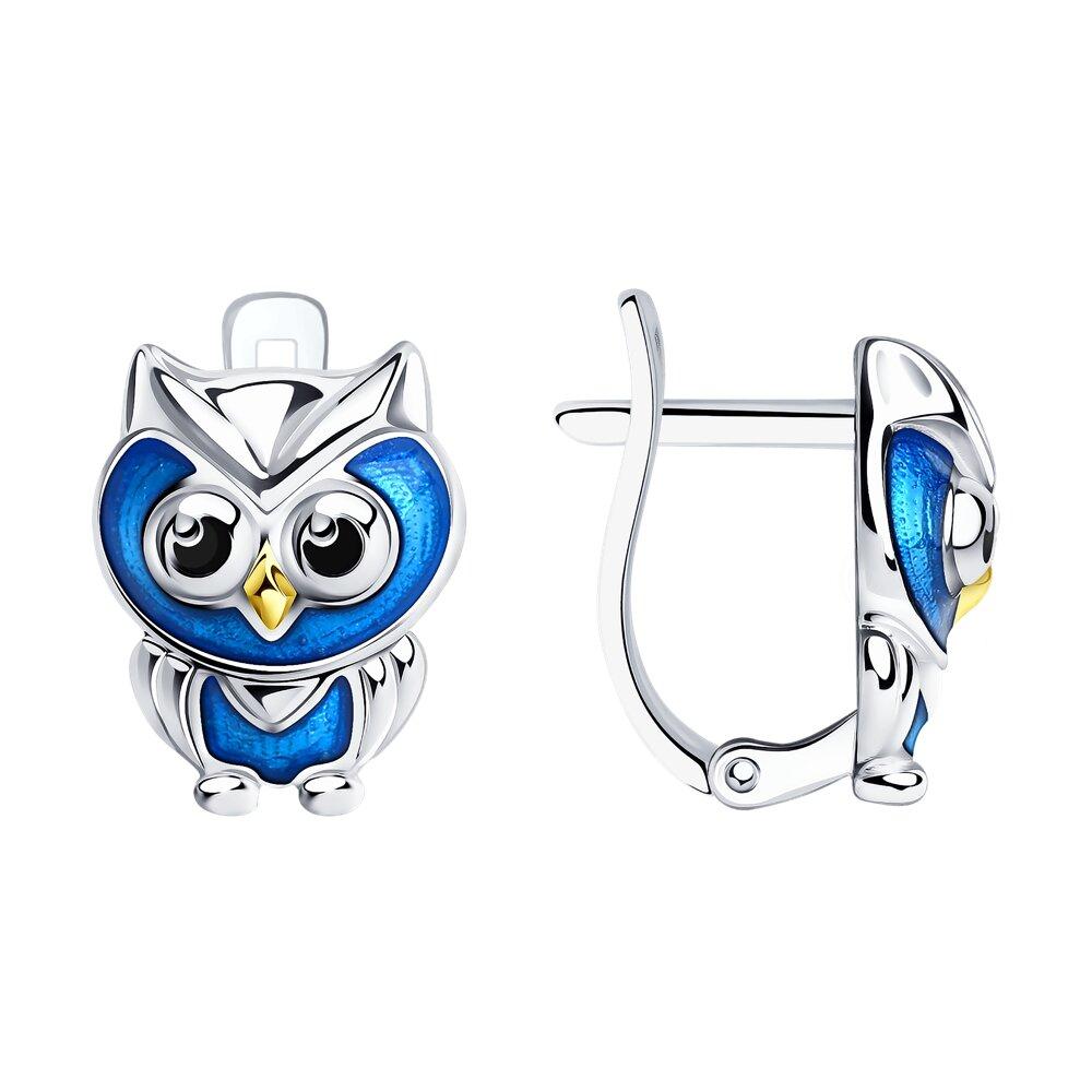 Серьги из золочёного серебра с эмалью - видео на модели