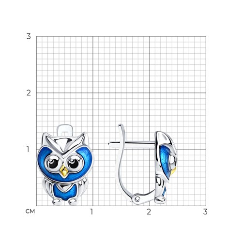 Серьги из золочёного серебра с эмалью из серебро — вид 3