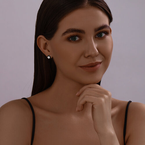 Серьги из серебра с эмалью и фианитами из серебро — вид 3