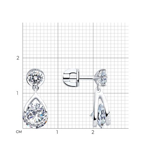 Серьги из серебра с фианитами из серебро — вид 4