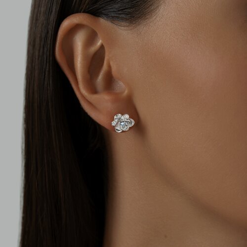 Серьги из серебра с фианитами из серебро — вид 2