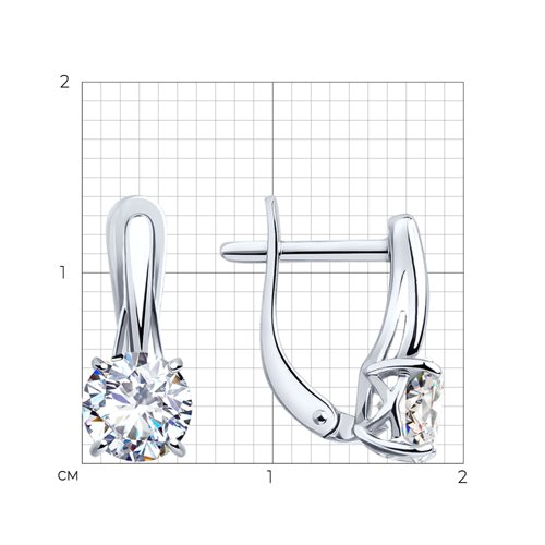 Серьги из серебра с фианитами из серебро — вид 4