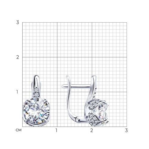 Серьги из серебра с фианитами из серебро — вид 4