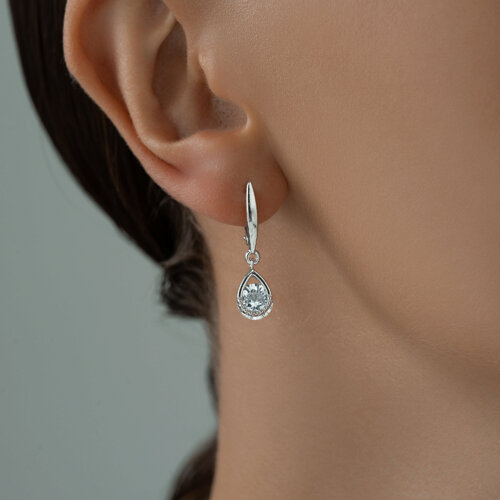 Серьги из серебра с фианитами из серебро — вид 2