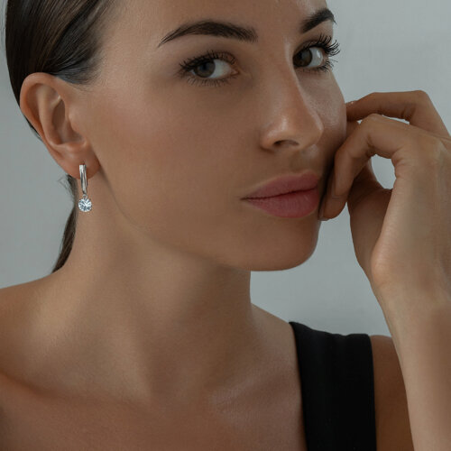 Серьги из серебра с фианитами из серебро — вид 4