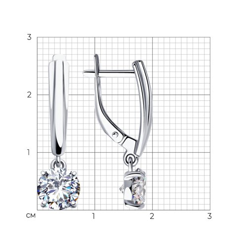 Серьги из серебра с фианитами из серебро — вид 5