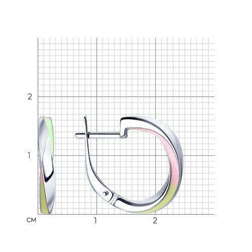 Серьги из серебра с эмалью из серебро — вид 5