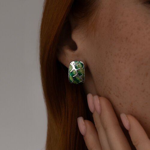 Серьги из серебра с эмалью из серебро — вид 3