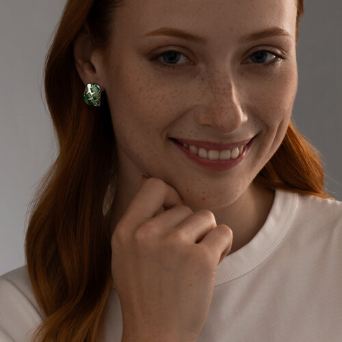 Серьги из серебра с эмалью из серебро — вид 4