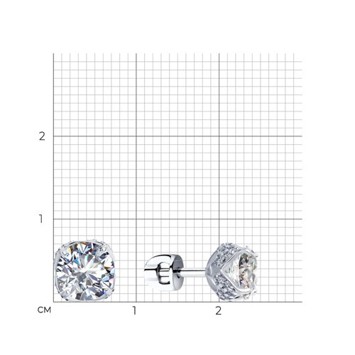 Серьги из серебра с фианитами из серебро — вид 4