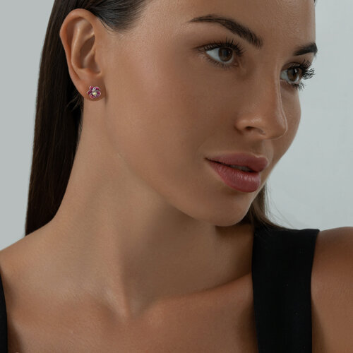 Серьги из серебра с эмалью и фианитами из серебро — вид 4