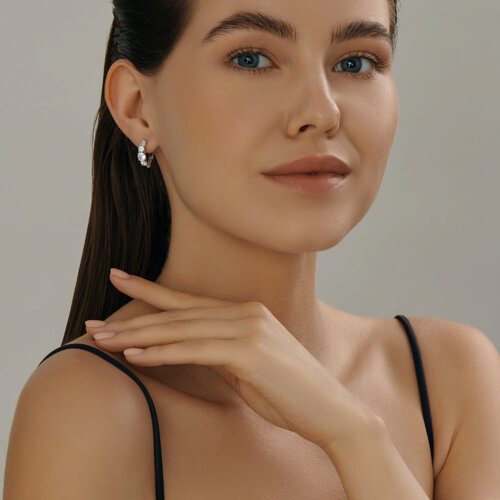 Серьги из серебра с фианитами из серебро — вид 3