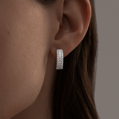 Серьги из серебра с фианитами из серебро — вид 2