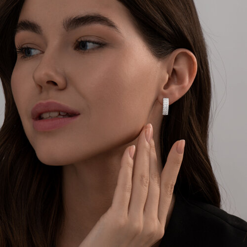 Серьги из серебра с фианитами из серебро — вид 3