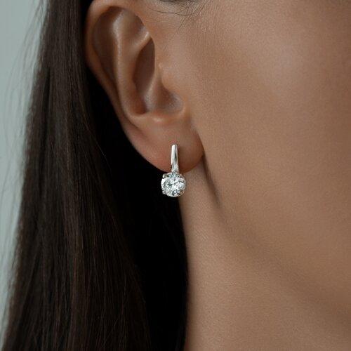 Серьги из серебра с фианитами из серебро — вид 2