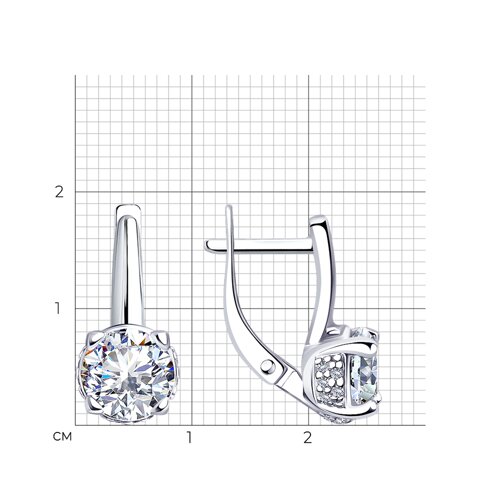 Серьги из серебра с фианитами из серебро — вид 4