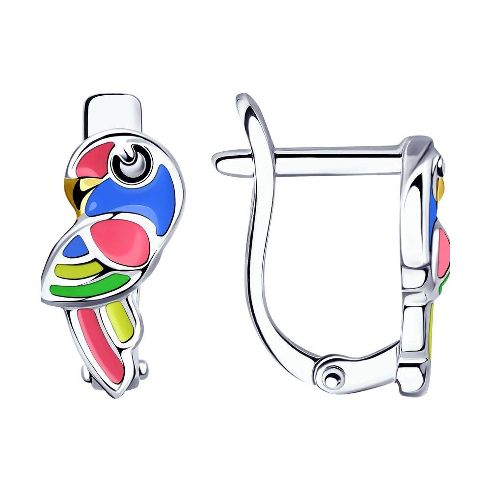 Серьги из  серебра с эмалью - видео на модели