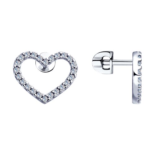 Серьги из серебра с фианитами - видео