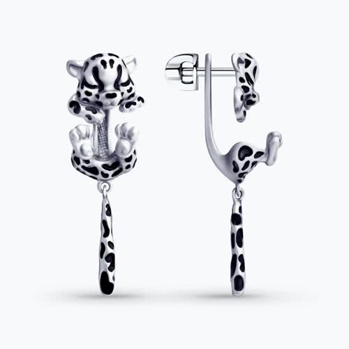 Серьги из серебра с эмалью - видео на модели