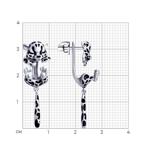 Серьги из серебра с эмалью из серебро — вид 5