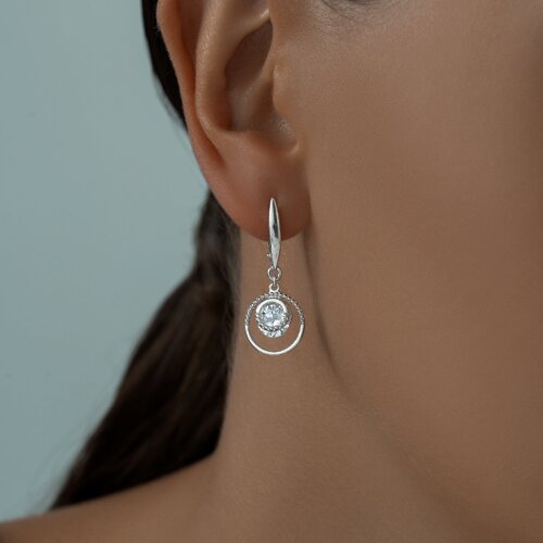 Серьги из серебра с фианитами из серебро — вид 3