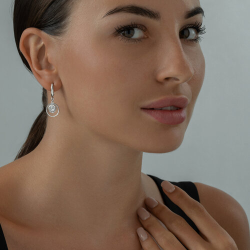 Серьги из серебра с фианитами из серебро — вид 4