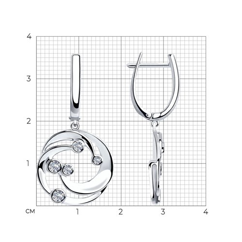 Серьги из серебра с фианитами из серебро — вид 5