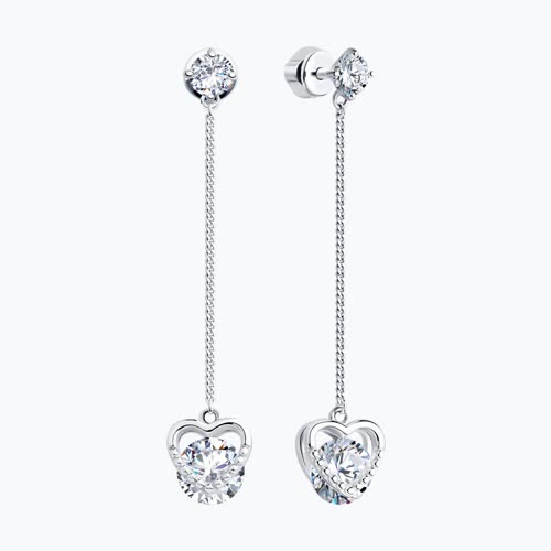 Серьги из серебра с фианитами из серебро — вид 2