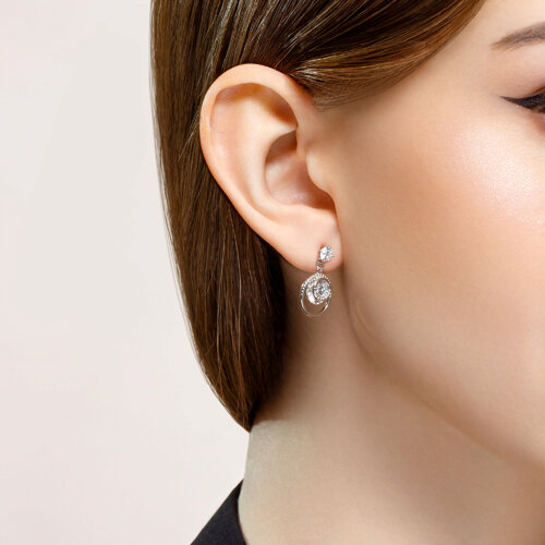 Серьги из серебра с фианитами из серебро — вид 2