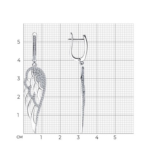 Серьги из серебра с фианитами из серебро — вид 5