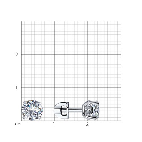 Серьги из серебра с фианитами из серебро — вид 5