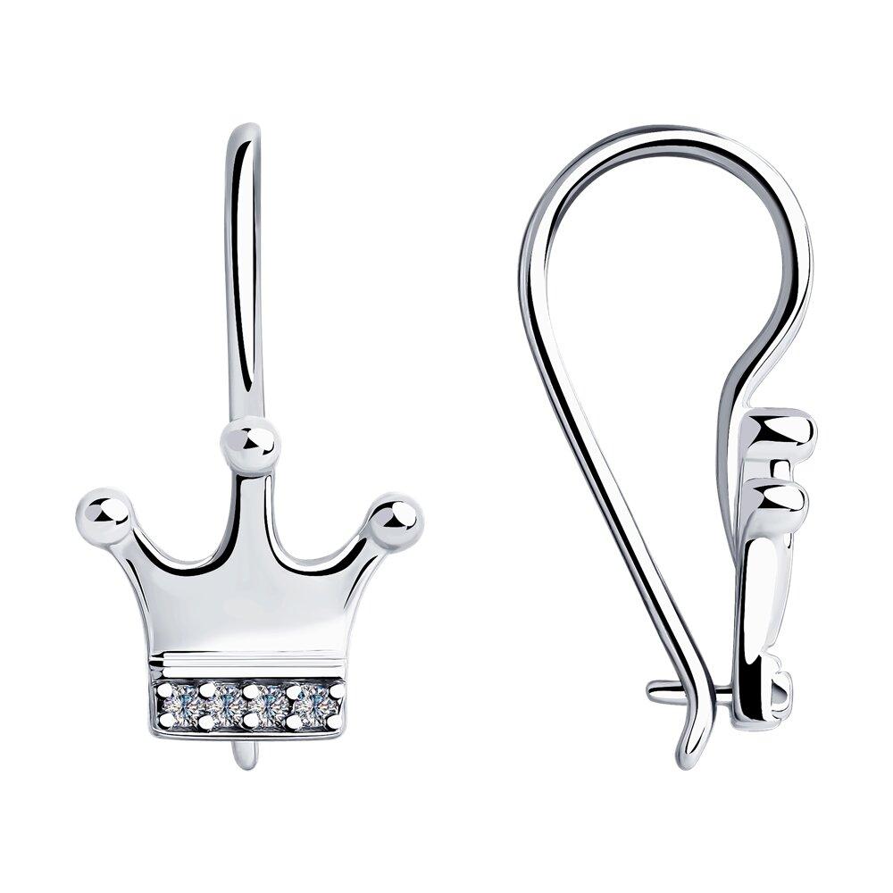 Серьги из серебра с фианитами из серебро