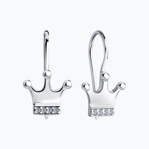 Серьги из серебра с фианитами из серебро — вид 2